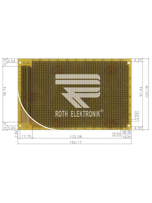 Roth Elektronik - RE320-LF - Laboratory card FR4 epoxy heat tin-plated, RE320-LF, Roth Elektronik