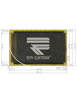 Roth Elektronik - RE321-LF - Laboratory card FR4 epoxy heat tin-plated, RE321-LF, Roth Elektronik