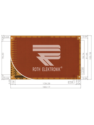 Roth Elektronik - RE323-HP - Laboratory card Phenol hard-paper FR2, RE323-HP, Roth Elektronik