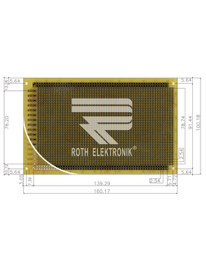 Roth Elektronik - RE323-LF - Laboratory card FR4 epoxy heat tin-plated, RE323-LF, Roth Elektronik