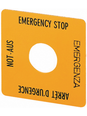Eaton Moeller - SQT1 - Emergency stop sign in four languages 50 x 50 mm 25 x 25 mm, SQT1, Eaton M?ller