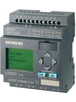 Siemens - 6ED1052-1CC01-0BA6 - Logic module LOGO! 24C, 8 DI (4 D/A), 4 TO, 6ED1052-1CC01-0BA6, Siemens