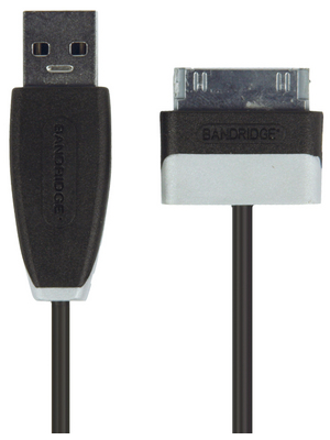 Bandridge - BBM39200B10 - Sync and charging cable for Samsung tablets, 1.0 m black-silver, BBM39200B10, Bandridge