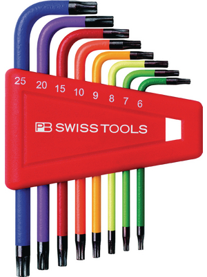 PB Swiss Tools - PB 410.H 6-25 RB - L-Key Set for Torx?-screws T6, T7, T8, T9, T10, T15, T20, T25, PB 410.H 6-25 RB, PB Swiss Tools