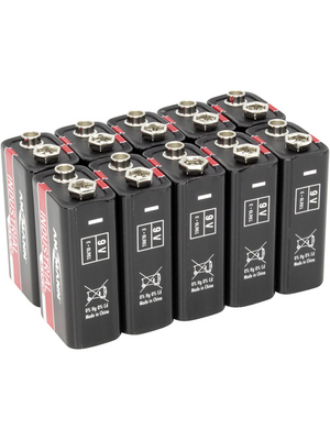 Ansmann - ALKALINE INDUSTRIAL 10E BOX - Primary battery 9 V 6LR61/9V Pack of 10 pieces, ALKALINE INDUSTRIAL 10E BOX, Ansmann