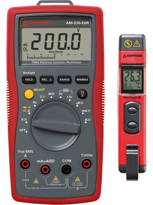 Amprobe - AM-530/IR-450-EUR - Multimeter digital TRMS AC 3999 digits 600 VAC 600 VDC 10 ADC, AM-530/IR-450-EUR, Amprobe