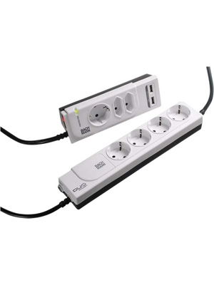 Bachmann - 335.055 - Outlet strip, 1 Switch / USB Charging / Surge Protection / LED, 7xF (CEE 7/3) / 2 x Euro / 2 x USB, 2.0 m, F (CEE 7/4) / Euro, 335.055, Bachmann