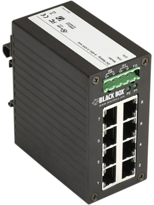 Black Box - LGH008A - Hardened Gigabit Edge Switch 8x 10/100/1000 RJ45, LGH008A, Black Box