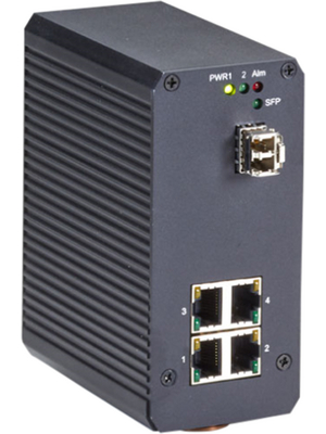 Black Box - LPH1004A - Industrial Ethernet PoE Switch 4x 10/100/1000 RJ45 PoE / 1x SFP, LPH1004A, Black Box