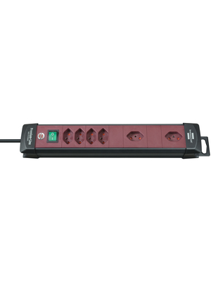 Brennenstuhl - 6002086 - Outlet strip, 1 Switch, 6 (4 + 2 x 90)xType 13, 3 m, Type 12, 6002086, Brennenstuhl