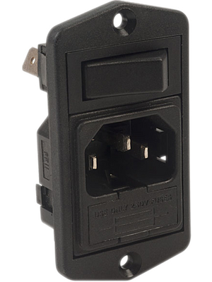 Bulgin - BVA01/Z0000/01 - Plug Combi-Module Faston 6.3 x 0.8 mm 10 A/250 VAC black Screw mounting L + N + PE, BVA01/Z0000/01, Bulgin