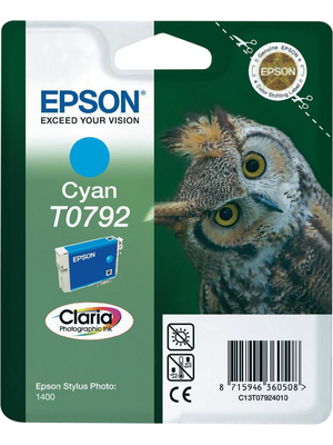 Epson - C13T07924010 - Ink T0792 Cyan, C13T07924010, Epson