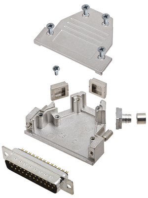 Encitech Connectors - DCRP25-DBP-CF65-CS80-K - D-Sub plug kit 25P, DCRP25-DBP-CF65-CS80-K, Encitech Connectors