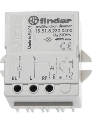 Finder - 15.51.8.230.0404 - Step relay with dimmer, 230 VAC 400 W, 15.51.8.230.0404, Finder