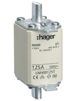 Hager - LNH00125T - Fuse Size NH00/125 A, LNH00125T, Hager