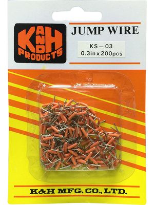 K & H - JUMP WIRE KS-03 - Jumper wire orange 7.5 mm PU=Pack of 200 pieces, JUMP WIRE KS-03, K & H