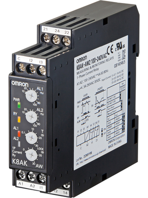 Omron Industrial Automation - K8AK-AW1 100-240VAC - Current monitoring relay, K8AK-AW1 100-240VAC, Omron Industrial Automation