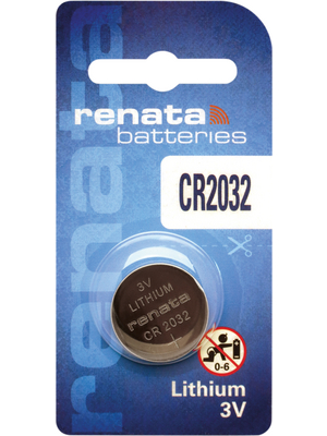 Renata - CR2032 MFR.SC - Button cell battery,  Lithium, 3 V, 235 mAh, CR2032 MFR.SC, Renata