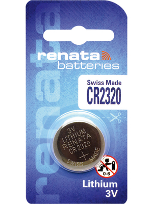 Renata - CR2320.SC - Button cell battery,  Lithium, 3 V, 150 mAh, CR2320.SC, Renata