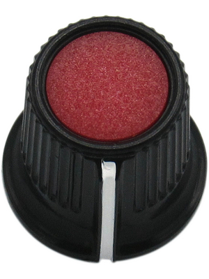 RND Components - RND 210-00297 - Plastic Round Knob, black / red, 6.0 mm H Shaft, RND 210-00297, RND Components