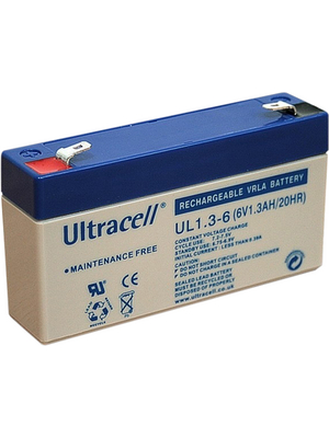 Ultracell - UL1.3-6 - Lead-acid battery 6 V 1.3 Ah, UL1.3-6, Ultracell