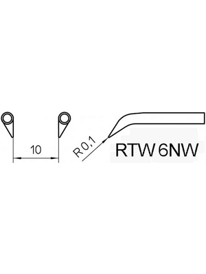 Weller - RTW 6NW - Tweezer soldering tip pair, RTW 6NW, Weller