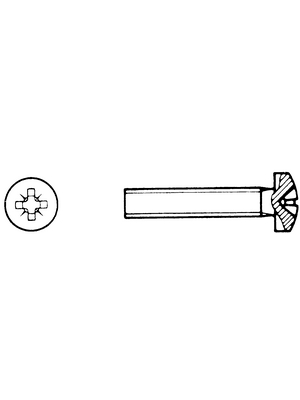 Bossard - MRX-H M2,5X12 - Cylindrical screw, Phillips cross-head M2.5 12 mm, MRX-H M2,5X12, Bossard