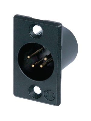 Neutrik - NC4MP-B - XLR Panel-mount male receptacle 4 N/A P Soldering Connection black, NC4MP-B, Neutrik
