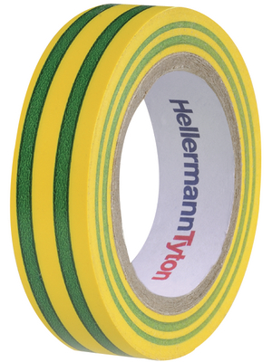 HellermannTyton - HTAPE-FLEX15-15X10 - PVC Insulation Tapes, HelaTape Flex 15 yellow/green 15 mmx10 m PU=Reel, HTAPE-FLEX15-15X10, HellermannTyton