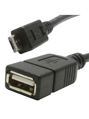 Valueline - VLMP60515B0.20 - USB 2.0 micro-B OTG cable 0.20 m black, VLMP60515B0.20, Valueline