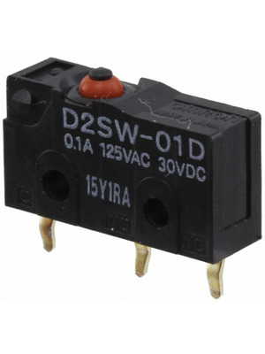 Omron Electronic Components - D2SW-3D - Micro switch 3 A Plunger N/A 1 change-over (CO), D2SW-3D, Omron Electronic Components