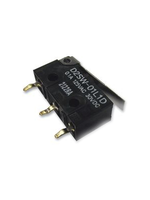 Omron Electronic Components - D2SW-01L1D - Micro switch 0.1 A Flat lever N/A 1 change-over (CO), D2SW-01L1D, Omron Electronic Components