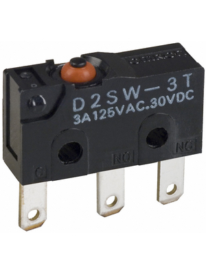 Omron Electronic Components - D2SW-3T - Micro switch 3 A Plunger N/A 1 change-over (CO), D2SW-3T, Omron Electronic Components