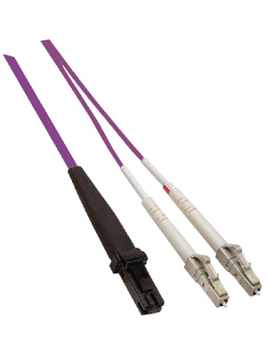 FibreFab - LCMTRJOM3PU1 - FO cable 50/125um OM3 MTRJ/LC 1.00 m violet, LCMTRJOM3PU1, FibreFab