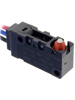 Omron Electronic Components - D2VW-01-1M - Micro switch 0.1 A Plunger N/A 1 change-over (CO), D2VW-01-1M, Omron Electronic Components