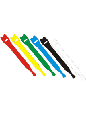 Fastech - E1-3-MIX-B10 - Hook-and-loop cable ties 6 colours 250 mm x13 mm, E1-3-MIX-B10, Fastech