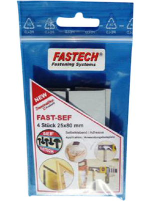 Fastech - 920-330-BAG - Hook-and-loop tape black 25 mmx80 mm PU=Pack of 4 pieces, 920-330-BAG, Fastech