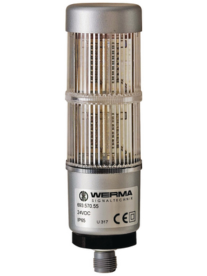 Werma - 693 590 55 - Signalling column Kompakt 36, red / yellow, 24 VDC, 693 590 55, Werma