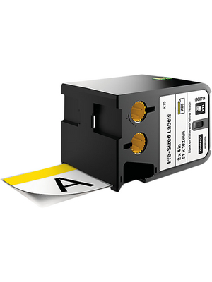 Dymo - 1868714 - XTL pre-printed labels with yellow header black on white, 1868714, Dymo