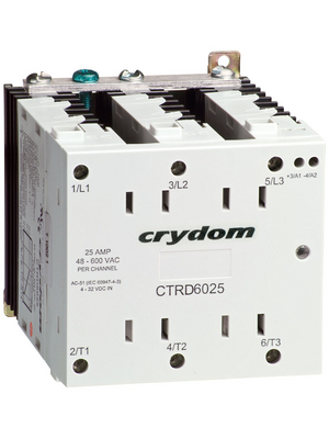 Crydom - CTRD6025 - Solid state relay, three phase 4...32 VDC, CTRD6025, Crydom