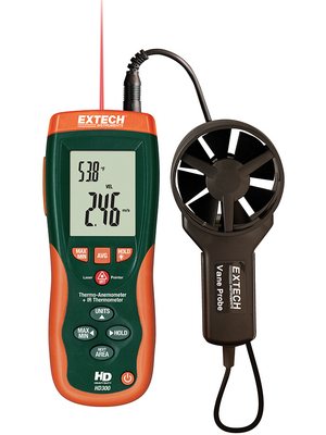 Extech Instruments - HD300 - IR Thermo-Anemometer 0.4...30 m/s 0...16665 m3/h -10...+60 C, HD300, Extech Instruments