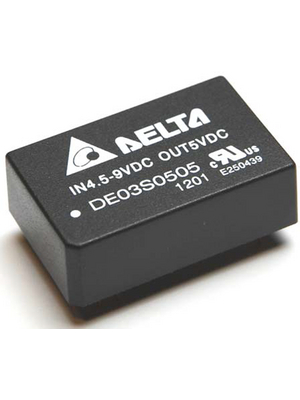 Delta-Electronics - DE03D0512A - DC/DC converter 4.5...9 VDC 12 VDC, DE03D0512A, Delta-Electronics