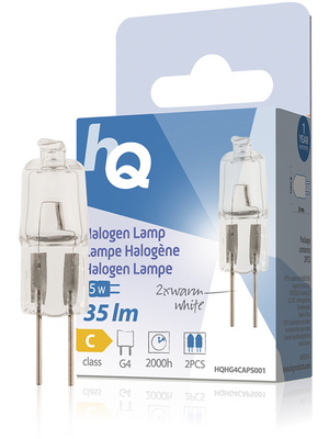 HQ - HQHG4CAPS001 - Halogen lamp 12 V G4 PU=Pack of 2 pieces, HQHG4CAPS001, HQ