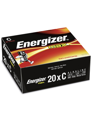 Energizer - ENR MAX E93 DP 20 - Primary battery 1.5 V LR14/C Pack of 20 pieces, ENR MAX E93 DP 20, Energizer