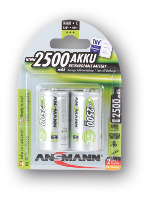 Ansmann - NiMH maxE Baby C2500 blister2 - NiMH rechargeable battery 1.2 V 2500 mAh, NiMH maxE Baby C2500 blister2, Ansmann