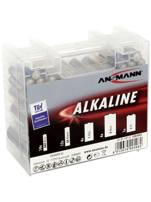 Ansmann - Red Alkaline Mix BOX35 - Primary battery, mix box 1.5 V / 9 V LR03 / LR6 / 6LR61/AAA / AA / C / D / 9V, Red Alkaline Mix BOX35, Ansmann