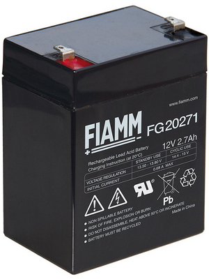 Fiamm - FG20121A - Lead-acid battery 6 V 4.0 Ah, FG20121A, Fiamm