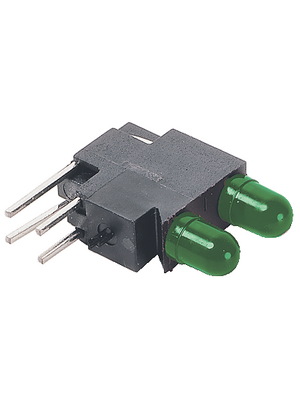 Elma - 09H0011-63 - PCB LED 3 mm round green/green low current, 09H0011-63, Elma