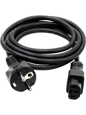 Gelia - 09.0050425 - Device cable 3-pin Type F (CEE 7/4) IEC-320-C15 2.00 m, 09.0050425, Gelia