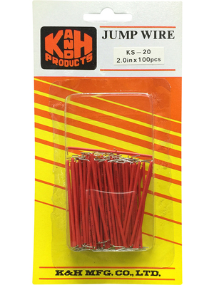 K & H - JUMP WIRE KS-20 - Jumper wire red 50 mm PU=Pack of 100 pieces, JUMP WIRE KS-20, K & H